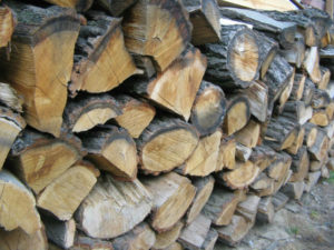 close up of firewood stacked