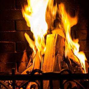 Great Home Fire burning in the fireplace. Seasonal and holiday fire