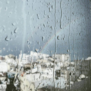 Rain on Glass with Rainbow - Seattle WA - Pristine Sweeps